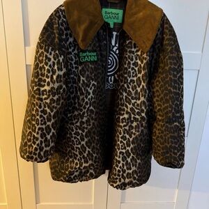 Ganni Brown Leopard Utility Jacket